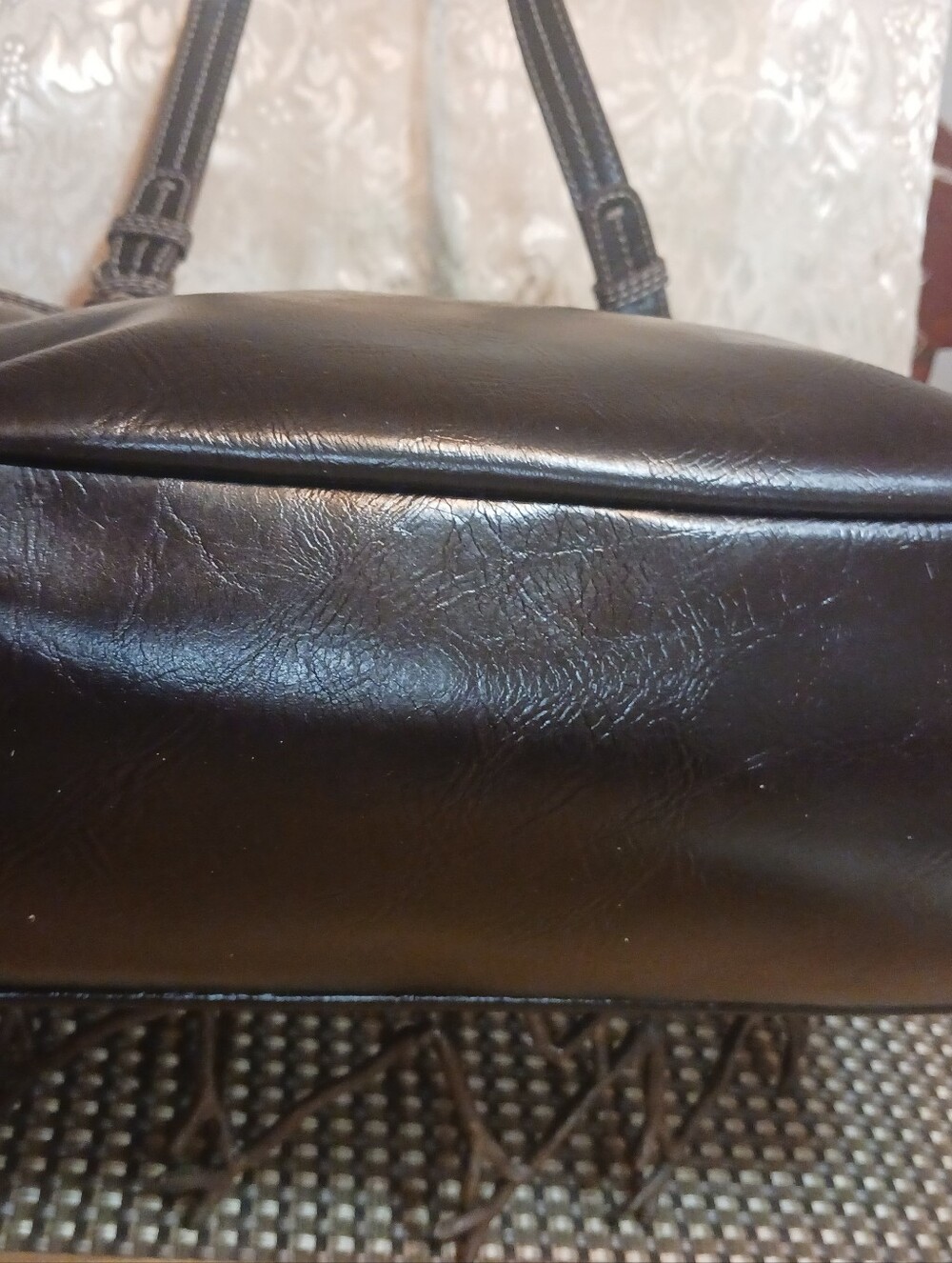Nine & Co. Dark Brown Women's Tote Bag with Contrast Stitching - Picture 6 of 10